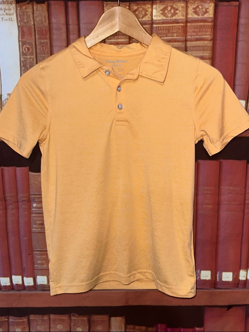 Tommy Bahama Boys Polo Golden Yellow Performance Shirt Size 7/8